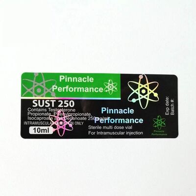 Sust 250MG için Laboratuvar Cam Flakon Etiketleri Özel Boyut Suya Dayanıklı