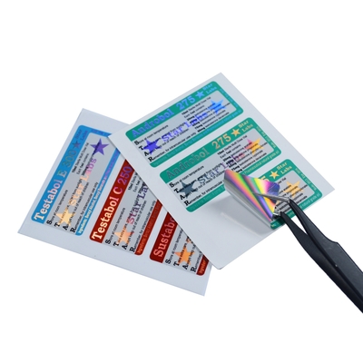 Test Cypionate için CMYK 10ml Cam Flakon Etiketleri