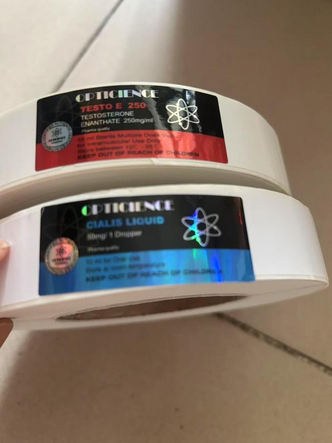 Custom PET bottle label sample — rectangular shape with round edges